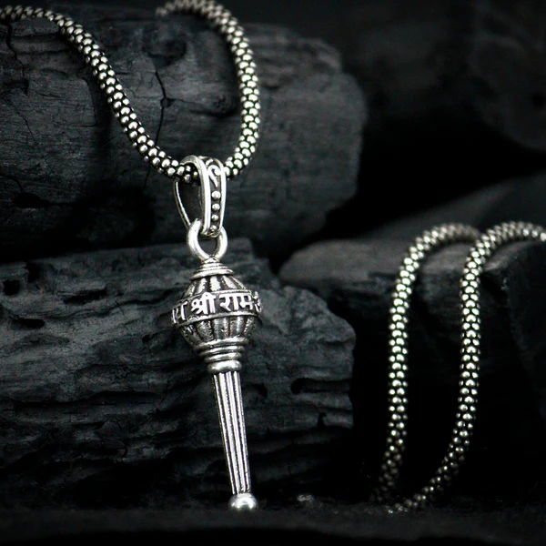 HANUMAN GADA LOCKET 92.5% STEARLING SILVER