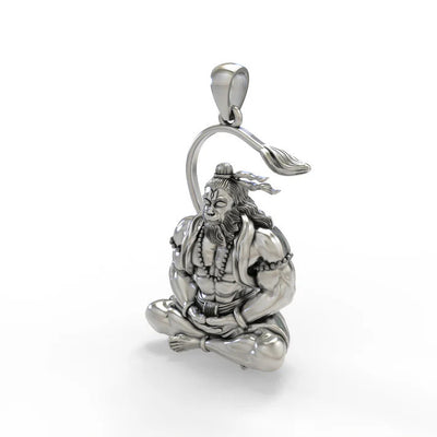 LORD HANUMAN PENDENT 92.5% STEARLING SILVER