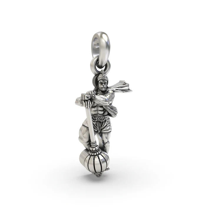 STANDING LORD HANUMAN PENDENT 92.5% STEARLING SILVER